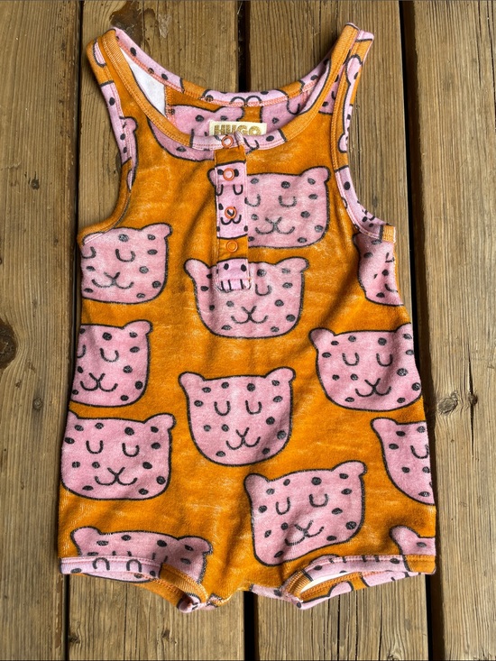 Hugo Loves Tiki Other - HUGO LOVES TIKI Jungle Cat Cheetah 🐆 Terrycloth Tank Snap Romper 18-24M Baby